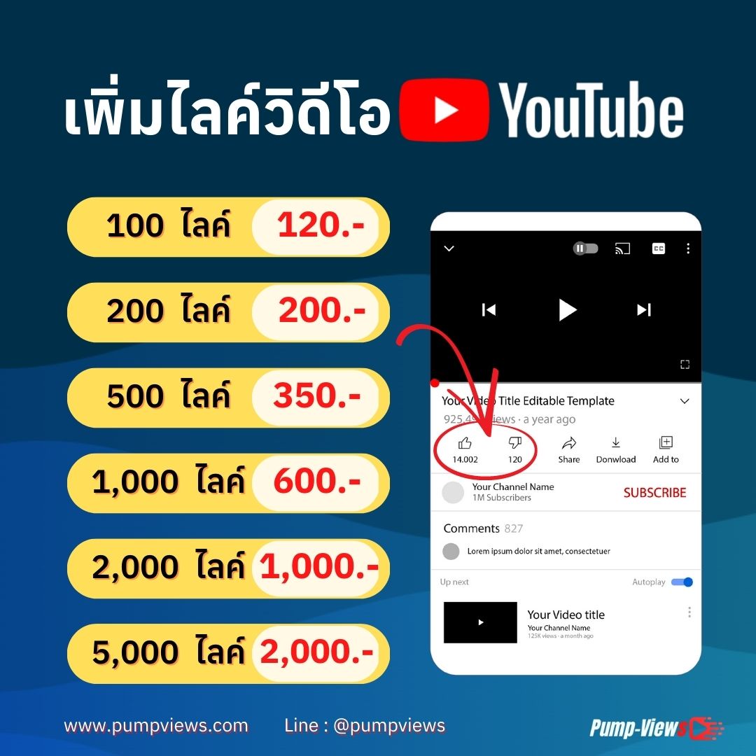 เพิ่มยอดไลค์ YouTube